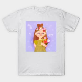 Fairy Floral Aesthetic Illustration T-Shirt